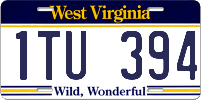 WV license plate 1TU394