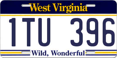 WV license plate 1TU396