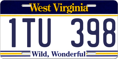 WV license plate 1TU398
