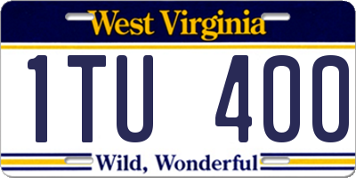 WV license plate 1TU400