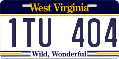 WV license plate 1TU404