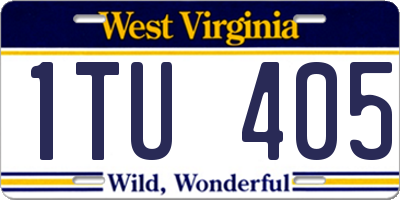 WV license plate 1TU405