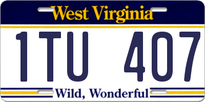 WV license plate 1TU407