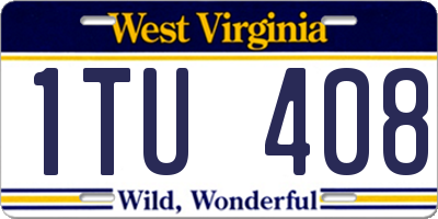 WV license plate 1TU408