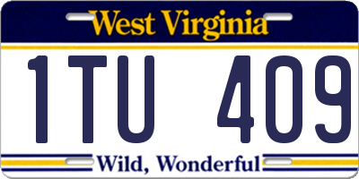 WV license plate 1TU409