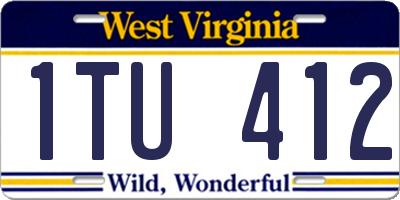 WV license plate 1TU412