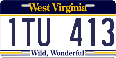 WV license plate 1TU413