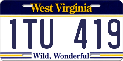 WV license plate 1TU419