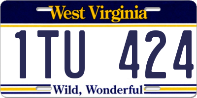 WV license plate 1TU424