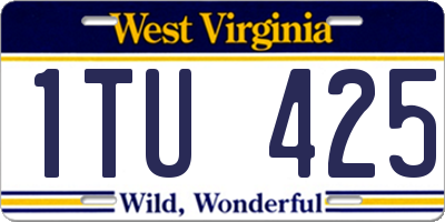 WV license plate 1TU425