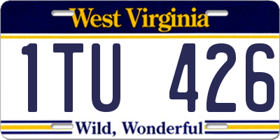 WV license plate 1TU426