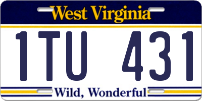 WV license plate 1TU431