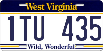 WV license plate 1TU435