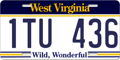 WV license plate 1TU436