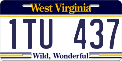 WV license plate 1TU437
