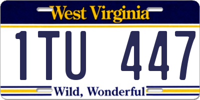 WV license plate 1TU447