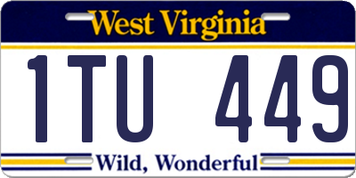WV license plate 1TU449