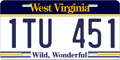 WV license plate 1TU451
