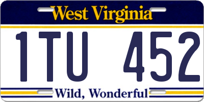 WV license plate 1TU452
