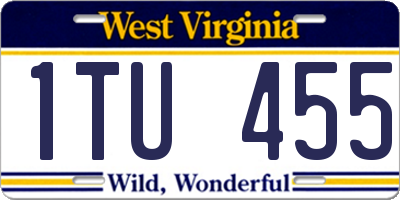 WV license plate 1TU455