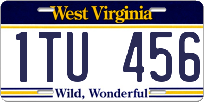 WV license plate 1TU456