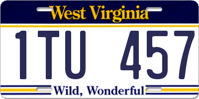 WV license plate 1TU457