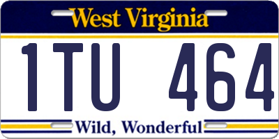 WV license plate 1TU464
