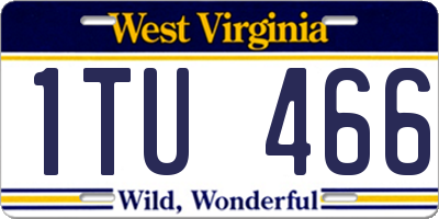 WV license plate 1TU466