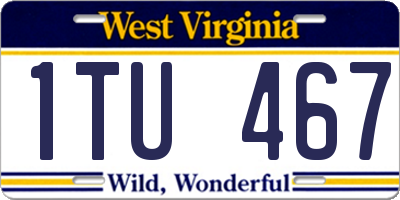 WV license plate 1TU467