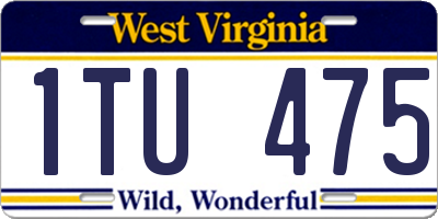 WV license plate 1TU475
