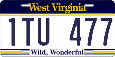 WV license plate 1TU477