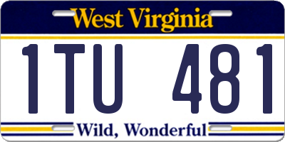 WV license plate 1TU481