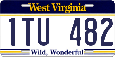 WV license plate 1TU482