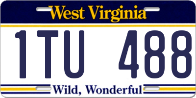 WV license plate 1TU488