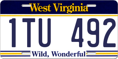 WV license plate 1TU492