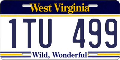 WV license plate 1TU499