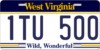WV license plate 1TU500