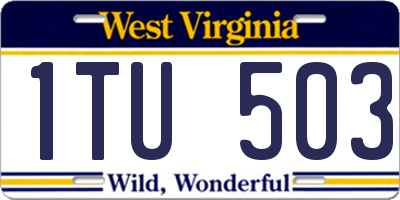 WV license plate 1TU503