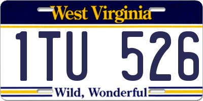 WV license plate 1TU526