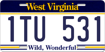 WV license plate 1TU531