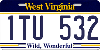WV license plate 1TU532