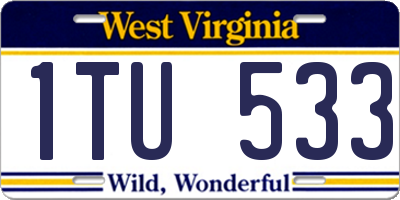 WV license plate 1TU533