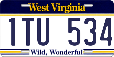 WV license plate 1TU534