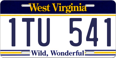 WV license plate 1TU541