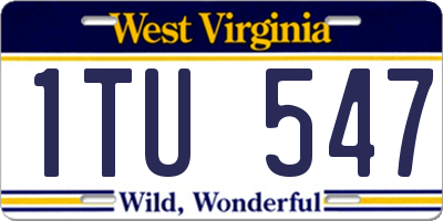 WV license plate 1TU547