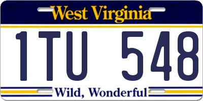 WV license plate 1TU548