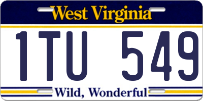 WV license plate 1TU549