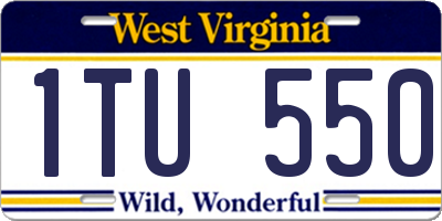 WV license plate 1TU550