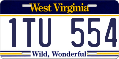 WV license plate 1TU554