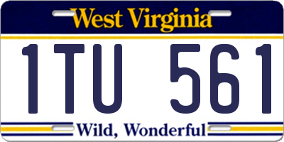WV license plate 1TU561
